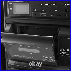 Trexonic 3-Speed Vinyl Turntable 33 45 78 Record Player CD Cassette USB FM SD