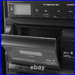 Trexonic 811BS 3-Speed Turntable CD Player Dual Cassette w Bluetooth FM/USB/AUX