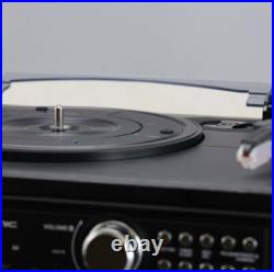 Trexonic 811BS 3-Speed Turntable Dual Cassette CD Record Player with USB AUX SD