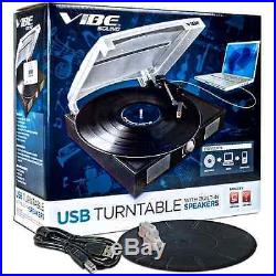 Turntable Portable USB Audio Record Player Music Vinyl MP3 Built-In Speakers