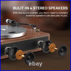 Turntable Record Player with Built-in Speakers, Vinyl Record Player Support Turntable Record Player with Built-in Speakers, Vinyl Record Player Support