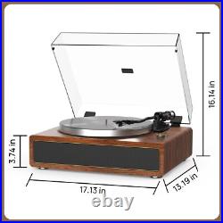 Turntable Record Player with Built-in Speakers, Vinyl Record Player Support Turntable Record Player with Built-in Speakers, Vinyl Record Player Support