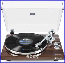 Turntables Belt-Drive Record Player with Wireless Output Bark Brown