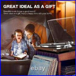 Turntables Belt-Drive Record Player with Wireless Output Bark Brown