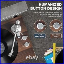 Turntables Belt-Drive Record Player with Wireless Output Bark Brown