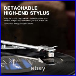 Turntables Belt-Drive Record Player with Wireless Output Bark Brown
