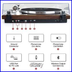 Turntables Belt-Drive Record Player with Wireless Output Connectivity, Vinyl