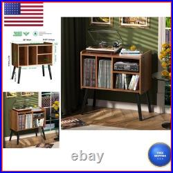 UODERS Record Player Table, Mid-Century Record Player Stand Vinyl Storage Hold