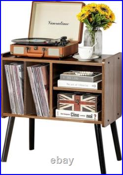 UODERS Record Player Table, Mid-Century Record Player Stand Vinyl Storage Hold