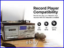 VICTOR Cosmopolitan 8-in-1 Turntable Music Center with 3-Speed Record Player VICTOR Cosmopolitan 8-in-1 Turntable Music Center with 3-Speed Record Player