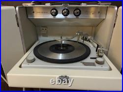 VINTAGE GENERAL ELECTRIC STEREOPHONIC TRIMLINE300 RECORD PLAYER WithCART WORKS