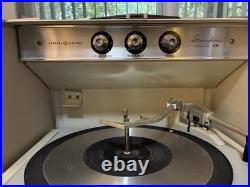 VINTAGE GENERAL ELECTRIC STEREOPHONIC TRIMLINE300 RECORD PLAYER WithCART WORKS