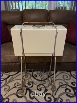 VINTAGE GENERAL ELECTRIC STEREOPHONIC TRIMLINE300 RECORD PLAYER WithCART WORKS