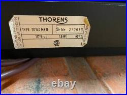 VINTAGE / Rare! Thorens TD160 MKII Record Player Turntable NO COVER (Black)