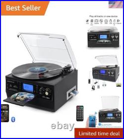 Versatile Vinyl, CD, and Bluetooth Player 9-in-1 Audio Experience in Black