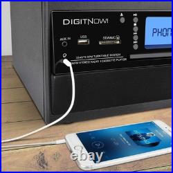 Versatile Vinyl, CD, and Bluetooth Player 9-in-1 Audio Experience in Black