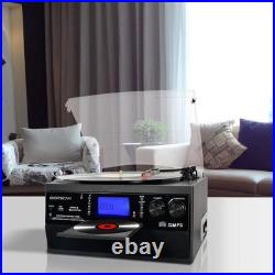 Versatile Vinyl, CD, and Bluetooth Player 9-in-1 Audio Experience in Black