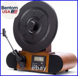 Vert Vertical Vinyl Record Player FM Radio, Bluetooth, AUX, USB Alarm Clock