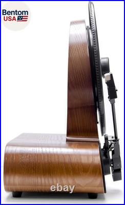 Vert Vertical Vinyl Record Player FM Radio, Bluetooth, AUX, USB Alarm Clock