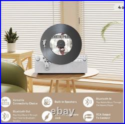 Vertical Automatic Record Player Bluetooth, Belt Drive Vinyl Turntable Bluetooth