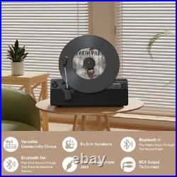 Vertical Automatic Record Player Bluetooth, Belt Drive Vinyl Vertical Black