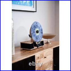 Vertical Vinyl Record Player With Radio Bluetooth Alarm Clock Bamboo Fuse Wrap