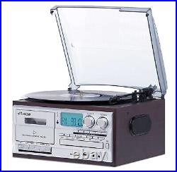 Victor Cosmopolitan 8-in-1 Turntable Music Center with 3-Speed Turntable & Radio