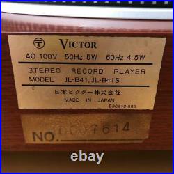 Victor JL-B 41 Record Player Direct Drive Turntable 33 1/3/45rpm Tested Working