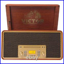 Victor Monument 8-in-1 Wood Music Center Mahogany Refurbished Grade Very Good