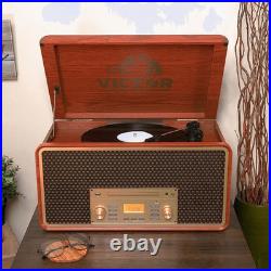 Victor Monument 8-in-1 Wood Music Center Mahogany Refurbished Grade Very Good