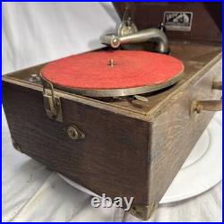 Victor VV-50 Talking Machine Suitcase Phonograph Record Player Needs Work