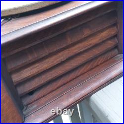 Victor Victrola VV-1V Antique Phonograph Record Player Oak Parts Or Repair Nice