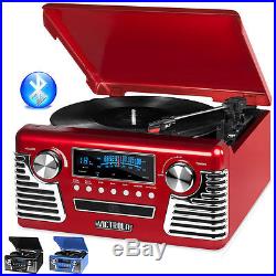 Victrola 50's Retro Record Player Stereo Bluetooth USB Encoding CD V50-200-RED