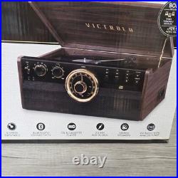 Victrola 6-in-1 Record Player Bluetooth Turntable with Stand New Sealed