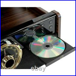 Victrola 6-in-1 Wood Empire Bluetooth Record Player, CD, Cassette Player & Radio
