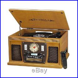 Victrola 7-in-1 Bluetooth Record Player with USB Recording Oak