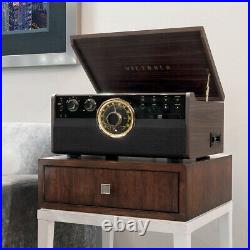 Victrola 7-in-1 Wood Empire Bluetooth Record Player with 3-Speed Turntable, CD