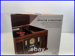Victrola Aviator Signature Bluetooth 8-in-1 Record Player Mahogany