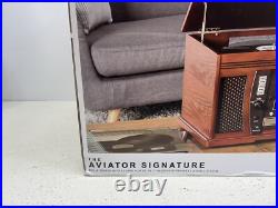 Victrola Aviator Signature Bluetooth 8-in-1 Record Player Mahogany