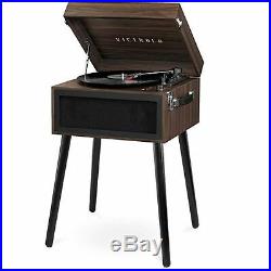 Victrola Bluetooth Record Player Stand with 3-Speed Turntable Espresso