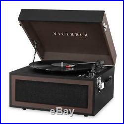 Victrola Bluetooth Record Player Stand with 3-Speed Turntable Espresso