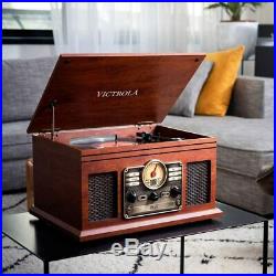 Victrola Classic 6-in-1 Bluetooth Turntable Music Centre Mahogany
