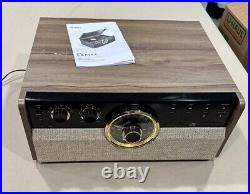 Victrola Empire Mid-Century 6-in-1 Turntable with 3 Speed Record Walnut