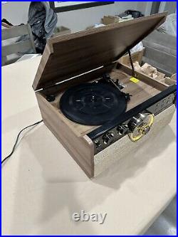 Victrola Empire Mid-Century 6-in-1 Turntable with 3 Speed Record Walnut