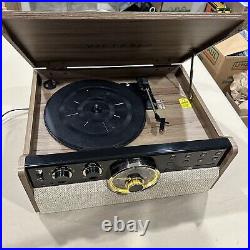 Victrola Empire Mid-Century 6-in-1 Turntable with 3 Speed Record Walnut