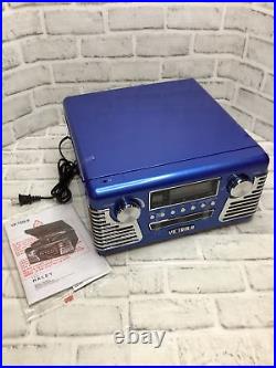 Victrola Haley Record Player V50-200 with Bluetooth and 3-Speed Turntable Blue