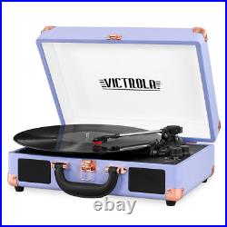 Victrola Journey Bluetooth Suitcase Record Player 3-Speed Turntable Purple