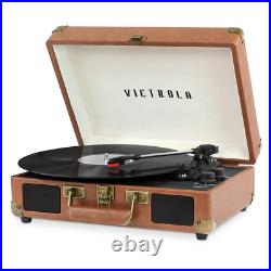 Victrola Journey Bluetooth Suitcase Record Player with 3-Speed Turntable Brown