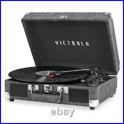 Victrola Journey Bluetooth Suitcase Record Player with 3-Speed Turntable Gray