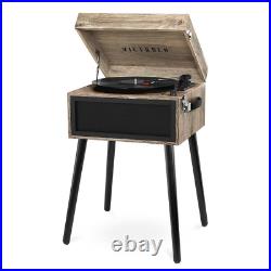 Victrola Liberty Record Player Stand with 3-Speed Turntable Farmhouse Oatmeal